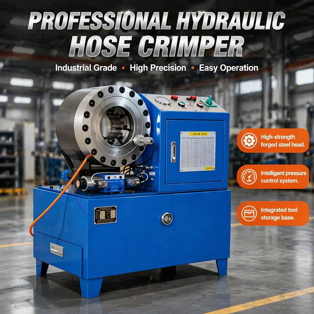 Hydraulic Steel Tube Swaging Machine Mini Tube Reducer Greenhouse Pipe Scaffolding Crimping Machine High Pressure Hose Fitting Crimper