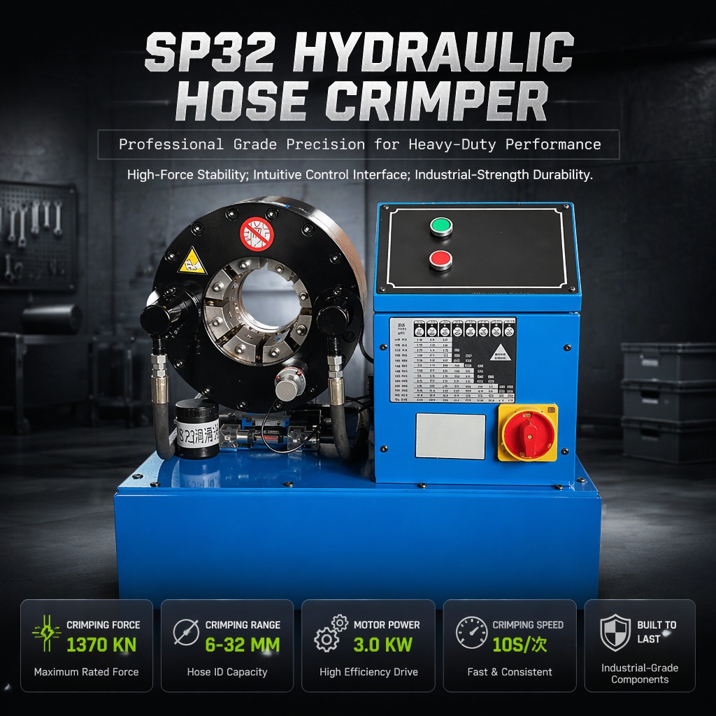 Hydraulic Hose Crimping Machine Swaging Machine SP32 Manual High Pressure Hose Crimping Tool 2 Inch Vehicle-mounted